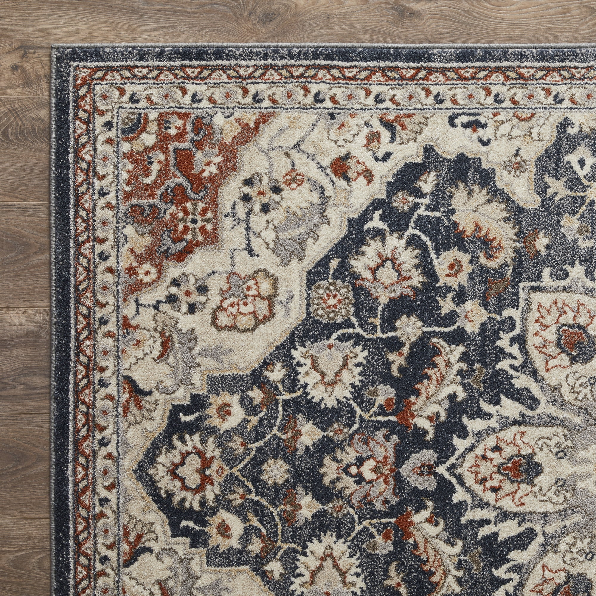 Loomaknoti Malanie Charler 5' x 7' Blue Oriental Indoor Area Rug