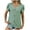 Green, variant on MIUOWANP Women's Short Sleeve Tops Casual Solid Color Fake Button Hollowed Out and Breathable V-Neck Blouse Size L(8)White