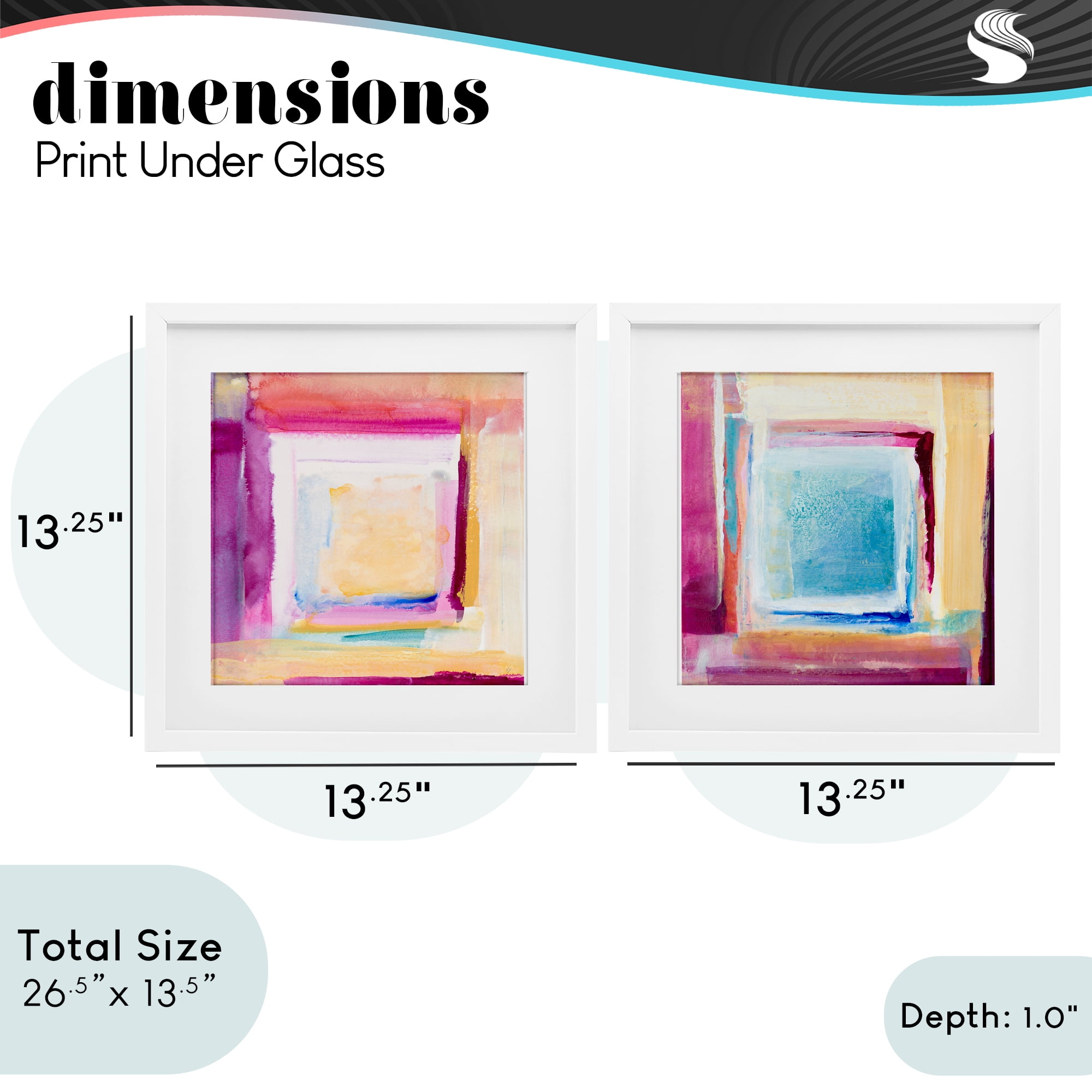 Stupell Industries Pink & Yellow New Day 2 Piece White Framed Print Under Glass Set, design by Lanie Loreth