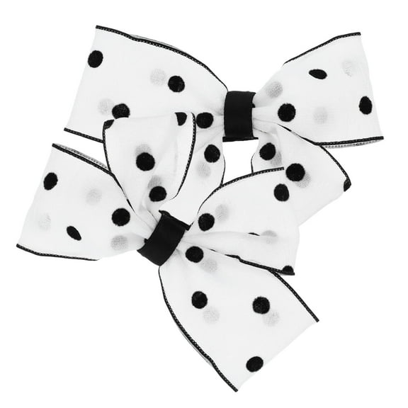 COSMOBETTY Bowknot Shoe Clip Bow Shoe Clips White Cloth Zinc Alloy 2Pcs