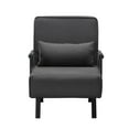 thumbnail image 4 of Gewnee 26"Modern Folding Arm Chair Lounge 4-in-1 Convertible Sofa Bed with Adjustable Backrest for Small Spaces (Dark Grey), 4 of 17