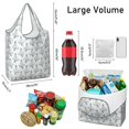 thumbnail image 3 of 5 Pack Foldable Shopping Bag,Light Blue Christmas Snowman Pattern Reusable Grocery Bags with Pockets,Large Reusable Tote Bags with Handles Waterproof & Lightweight, 3 of 6