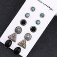 thumbnail image 3 of Ruanlalo 6 Pairs Vintage Bohemian Geometric Rhinestone Turquoise Earrings Set for Women, 3 of 6