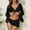 Black, variant on UTSJKR Bathing Suits for Women 4 Piece Push up Sexy Cheeky Triangle Bikini Swimsuits with Lace Hollow Cover up Sarong Skirts Coffee M