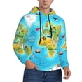 thumbnail image 2 of Kdxio World Map With Animals Landmarks Print Mens Casual Hooded Collar Drawstring Hoodies Pullover Sweatshirts Casual Long Sleeve Shirts-4X-Large, 2 of 7
