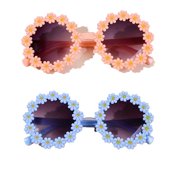 HBMYN 2026 New 2Pcs Baby Sunglasses,Uv400 Protection Toddler Sunglasses Age 2-4,Daisy Flower Design Infant Sunglasses,Style3