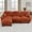 Orange, variant on L Shaped Modular Sectional Sofa with Ottoman, Pleated Chenille Fabric Cloud Couch, 3-Seater Ergonomic Foam L-Shape Sofa with Round Armrest & 2 Throw Pillows for Living Room Apartment