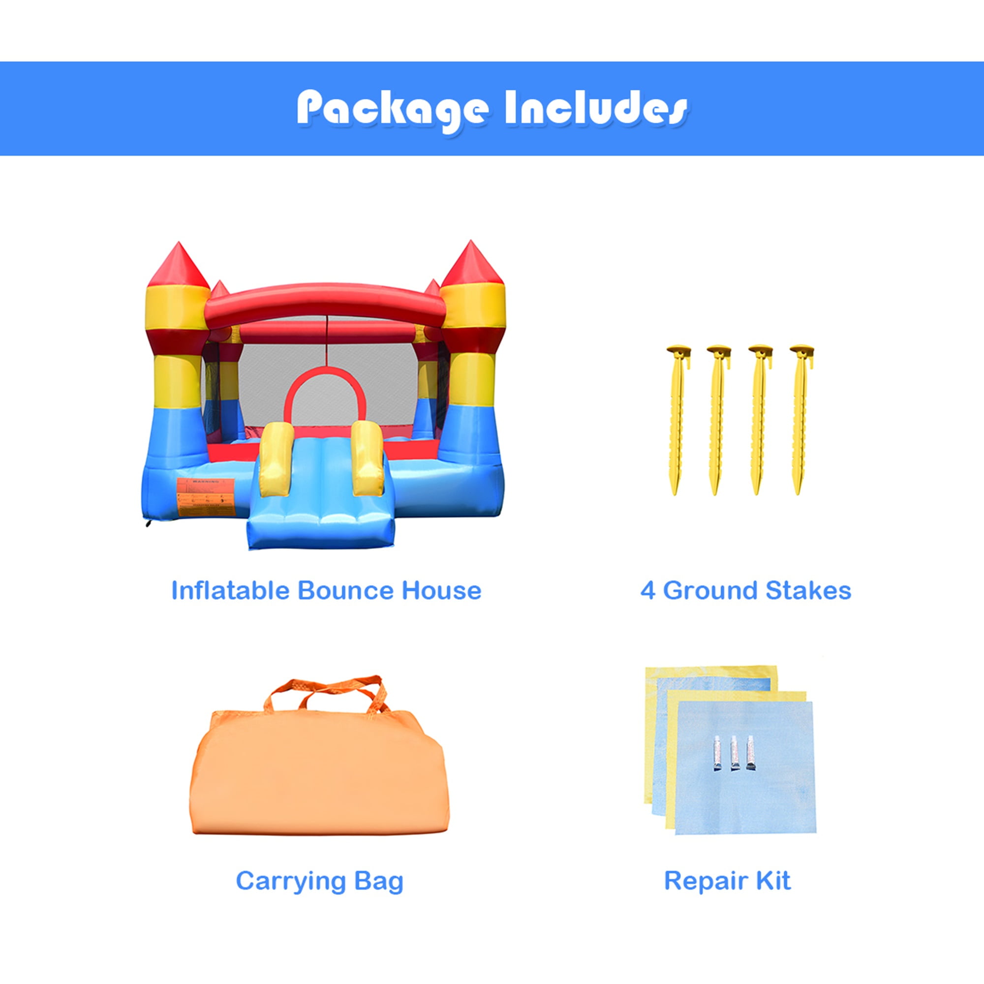 Costway Kid Inflatable Bounce House Castle Moonwalk Playhouse Jumper Slide