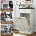 thumbnail image 4 of Blotout 13 Gallon Tilt Out Trash Cabinet, Hidden Wooden Trash Can with Drawer, Pet Proof Freestanding Kitchen Recycling Cabinet for Kitchen, Kitchen, Living Room, 4 of 7