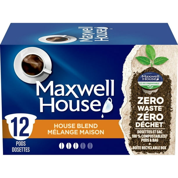Dosettes de café Mélange maison Maxwell House compostables à 100 %, 12 dosettes 117g