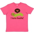 thumbnail image 3 of Inktastic I Love Books Bookworm Youth T-Shirt, 3 of 5