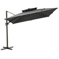thumbnail image 5 of Pellebant 11 ft. x 11 ft. Square Double Top Patio Cantilever Umbrella, Dark Gray, 5 of 8
