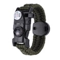 thumbnail image 1 of Eigraketly Paracord de supervivencia silbato arrancador de fuego Flint rascador luz LED brújula Escalada ejercito verde, 1 of 6