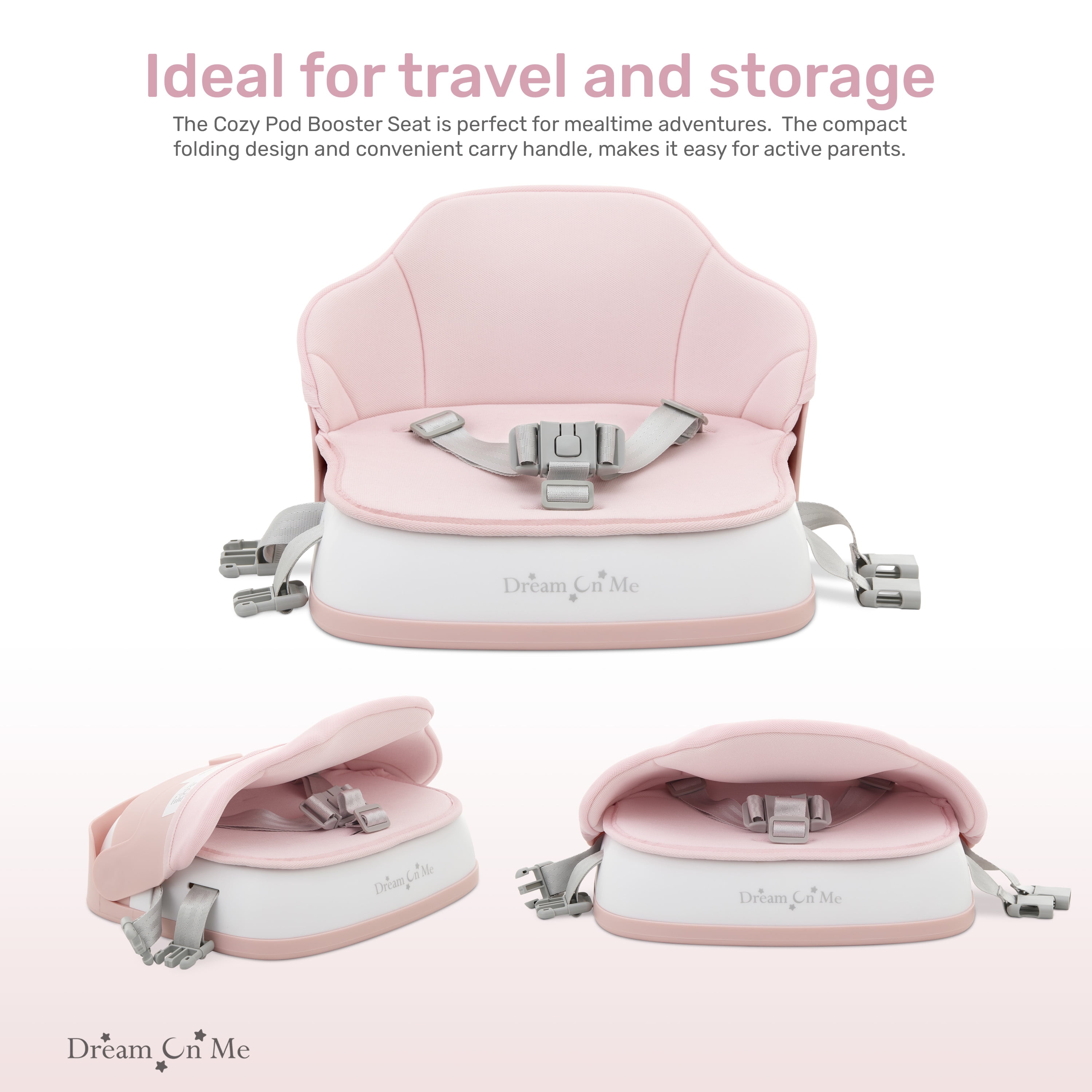Dream On Me Cozy Pod Booster Seat with Removable Cover, Pink