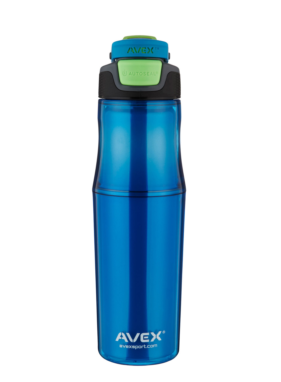 Avex Marco Autoseal 18 Oz Insulated Water Bottle - Leak Proof, One-Touch Lid, Blue