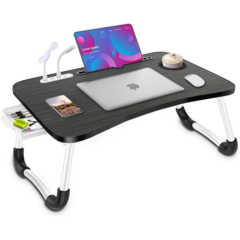BN-LINK Foldable Laptop Desk with USB Ports Black photo 1