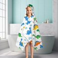 thumbnail image 6 of White Dinosaurs Palms Clouds Pattern Hooded Bath Towel，50"x30" for Ages 3 To 12 Kids, Quick Dry Lightweight Soft Microfiber Hood Beach Towel Cover Up for Kids, 6 of 7