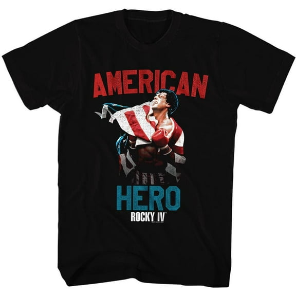 Rocky Hero Black Adult T-Shirt 4Xlt