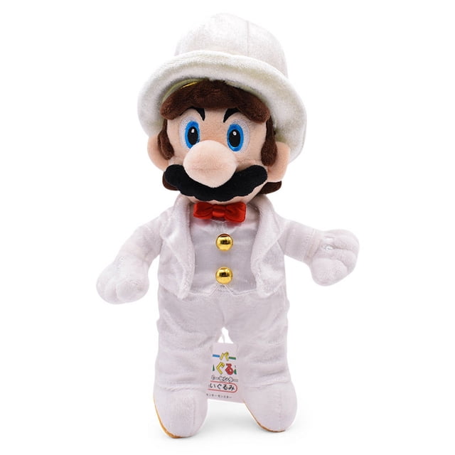 Vestido de novia de Super Mario Bros. Odyssey Mario Prince, peluche de 11 pulgadas, juego de Switch 3D worlds Wonder, peluche formal de tela