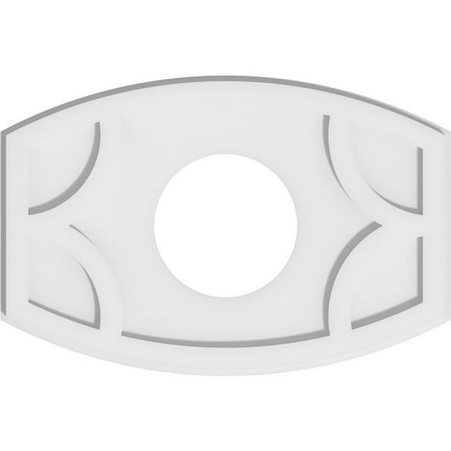 Ekena Millwork CMP22X14KY-07000 7 in. ID x 11.75 in. Rectangle Kailey Architectural Grade PVC Contemporary Ceiling Medallion