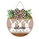 thumbnail image 1 of Cute Easter Wooden Hanging Sign, Bunny Rabbit Welcome Sign Door Decoration with Bow, Rustic Easter 40 X 40cm, 1 of 5