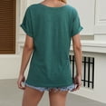 thumbnail image 4 of Women's Casual Short Sleeve T Shirts Summer Basic Crew Neck Shirts Top Small Women Womens Long Sleeve Cold Gear Stretch Womens Turtleneck Shirts Long Sleeve Women T Shirt Loose Casual Tee Women Loose, 4 of 4