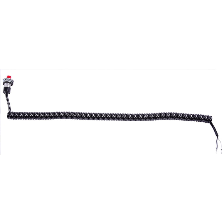JEGS Micro Push Button Switch - Momentary Palm Switch With 6ft Coiled Cord, 30 Amp, Made In USA