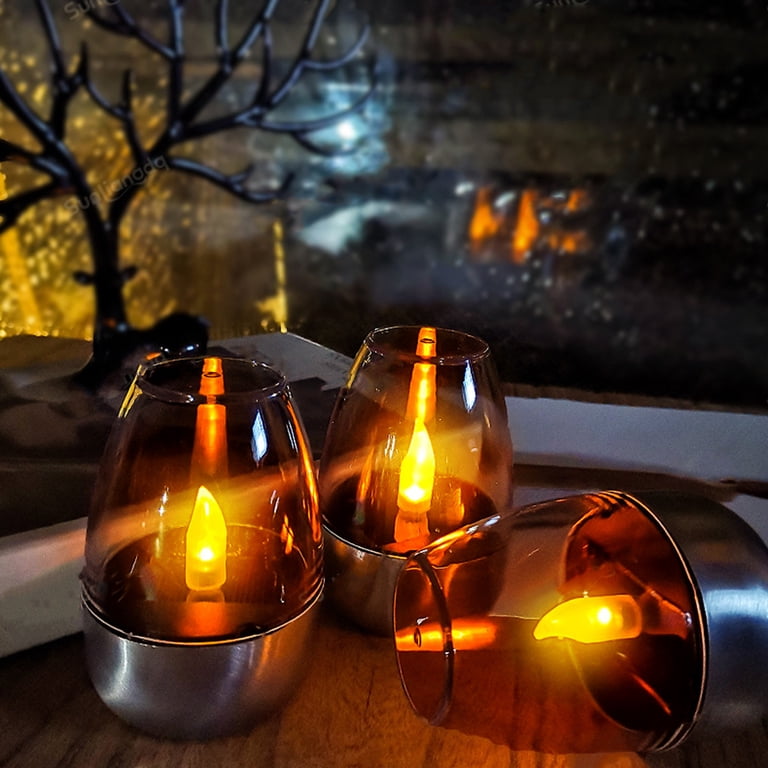 PChero 6-Pack Solar LED Tea Lights – IP54 Waterproof, Dusk-to-Dawn Sensor, Flickering Flame Effect, Auto On/Off, For Garden, Patio, Lanterns