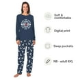 thumbnail image 2 of Family Matching Christmas Pajamas Dance Like Frosty Reindeer Theme in Navy Blue, Sizes NB to 6XL, 2 of 7