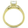 thumbnail image 3 of Women's Stainless Steel IP Gold CZ Clear Midi Ring, 3 of 4