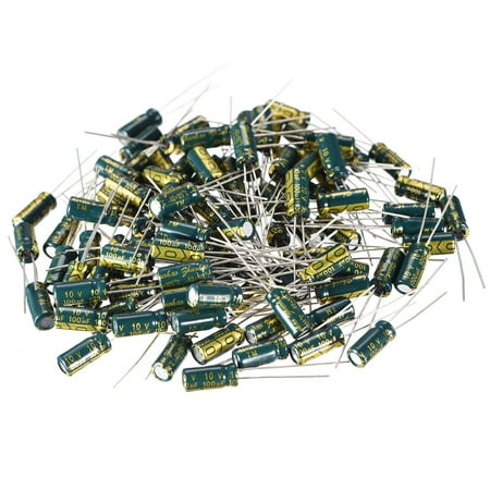 Aluminum Radial Electrolytic Capacitor 100uF 10V Life 5 x 11 mm 100PCS