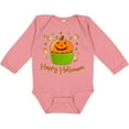 thumbnail image 3 of Inktastic Happy Halloween- cute pumpkin cupcake Boys or Girls Long Sleeve Baby Bodysuit, 3 of 5