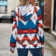 thumbnail image 1 of Women Casual Coat Drawstring Women Casual Jacket Fashionable Hooded Pocket Geometric Patterns Stylish For Office ANGGREK Ropa, 1 of 6