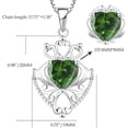 thumbnail image 2 of JO WISDOM 925 Sterling Silver Irish Celtic Heart Claddagh Pendant Necklace with Birthstones, 2 of 7