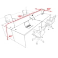 thumbnail image 2 of Four Person Modern Accoustic Divider Office Workstation Desk Set, #OF-CPN-FPRB5, 2 of 2