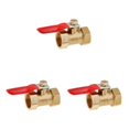 thumbnail image 2 of ZheElen Valve à Bille en Laiton Fileté Polyvalent pour de Multiples Utilisations FF 16mm Rouge 3Set, 2 of 6