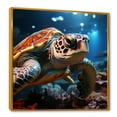 thumbnail image 2 of Designart "Lifelike Turtle Depiction" Animals Turtle Floater Framed Canvas Art Print, 2 of 5