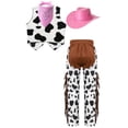 thumbnail image 4 of JanJean Unisex Kids Cowboys Cowgirls Role Play Fancy Outfits Carnival Party Stage Performance Dress Pink 8, 4 of 5