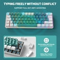 thumbnail image 3 of ZIYOU LANG T60 Wired 60% TKL Mechanical Gaming Keyboard with Led Rainbow Backlight Ultra-Compact NKRO Tactile Clicky Blue Switch Dual-Color ABS Keycap for Windows Laptop PC Mac Gamer(White/Green), 3 of 7