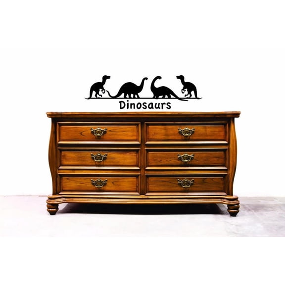 Custom Decals Dinosaurs Wall Art Size: 8 X 20 Inches Color: Black