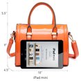 thumbnail image 4 of Shiny Patent Faux Leather Handbags Barrel Top Handle Purse Satchel Bag Shoulder Bag for Women, 4 of 6