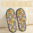 thumbnail image 2 of Honeii cute paw Print Furry Slippers Bedroom Slippers for Women and Men Fuzzy Plush Comfy Faux Fur Lined Slide Shoes -Medium, 2 of 8