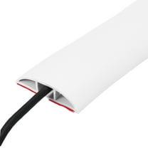 Floor Cord Cover 4ft, Extension Cord Hider for Floor Cable Management 0.47" W x 0.24" H, White