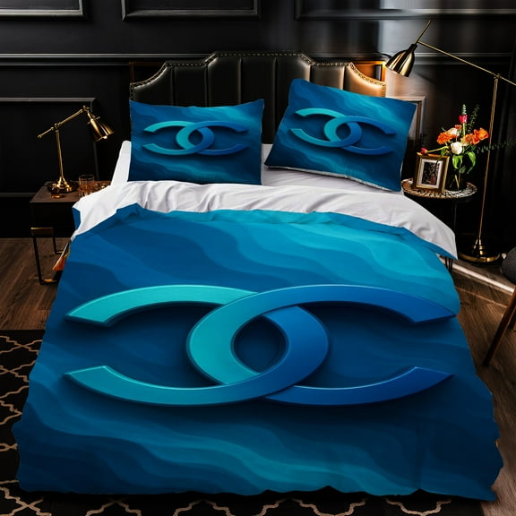Elegant 3-Piece Duvet Cover Set in Blue and Teal Design - Luxurious Bedding for Modern Bedrooms