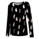 thumbnail image 5 of Camisas Para Mujer Casual Cuello Redondo Manga Larga Impreso Camisa Suelta Blusa Tops Odeerbi ODB129425, 5 of 5