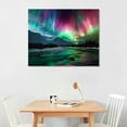 thumbnail image 2 of COMIO  Northern Lights Wall Art Colorful Aurora Borealis Painting Forest Mountain Canvas Prints Nature Landscape Home Decor Framed, 2 of 6