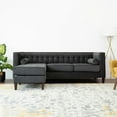 thumbnail image 5 of Florence Mid-Century L-Shaped Tufted Back Fabric Reversible Sofa in Gray, 5 of 5