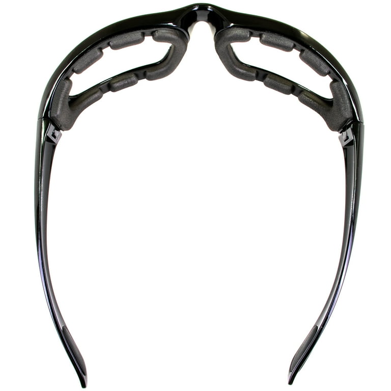 Birdz Eyewear Oriole Padded Motorcycle Sunglasses For Men & Women Black  Frame w/ Anti Fog Clear Lenses