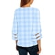 thumbnail image 4 of Fiudx Tops para Mujer Blusa con Estampado de Cuello En V para Mujer Blusa con Panel de Malla y Manga Suelta, 4 of 7