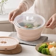 thumbnail image 5 of Collapsible Silicone Steamer Pot for Microwave, Foldable Vegetable Steamer with Perforated Tray, Space-Saving Kitchen Cookware with Cool-Touch Handles, 5 of 7